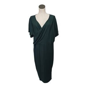 Universal Standard Green Faux Wrap Front Surplice Dress size Medium 18 -‎ 20